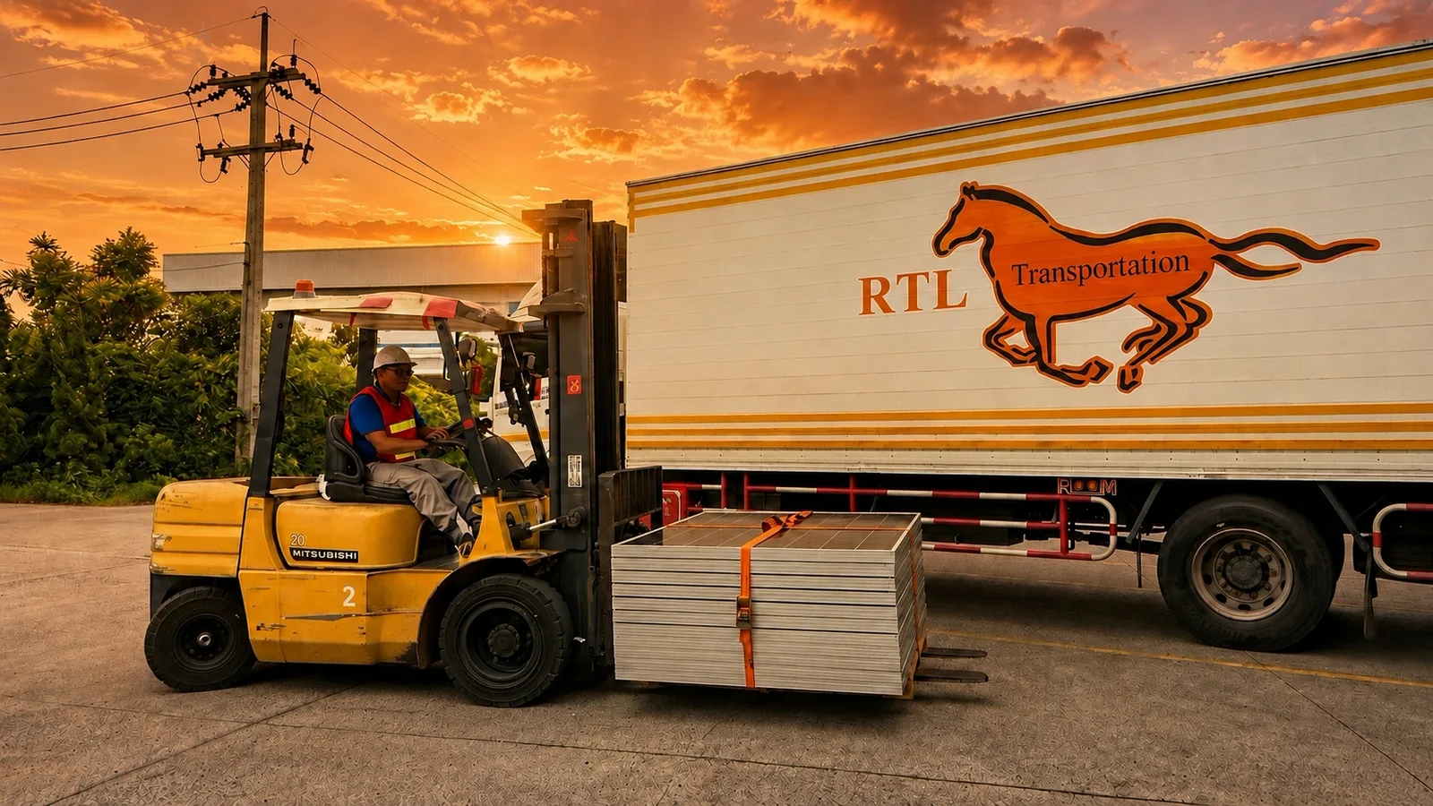รถบรรทุก RTL ที่คลังสินค้า